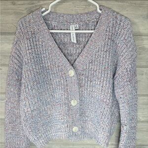 Multicolor Knit Button-Front V-Neck Cardigan - Lavender Blend